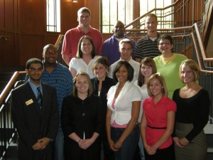 Members of the Tusculum College President’s Society, front row, left to right, are Sharad Mani, Kristin Wonderley, Chanaine Hunter, Kelsey Longwell and Lynnsey Jett. Second row: Lucas Craig, Amber Sharp and Sierra Sims. Third row: Rachel Barnard, Simon Holzapfel and Jessica McKay. Back row: Glenn Vicary, Mark Persaud and Jason Seaton
