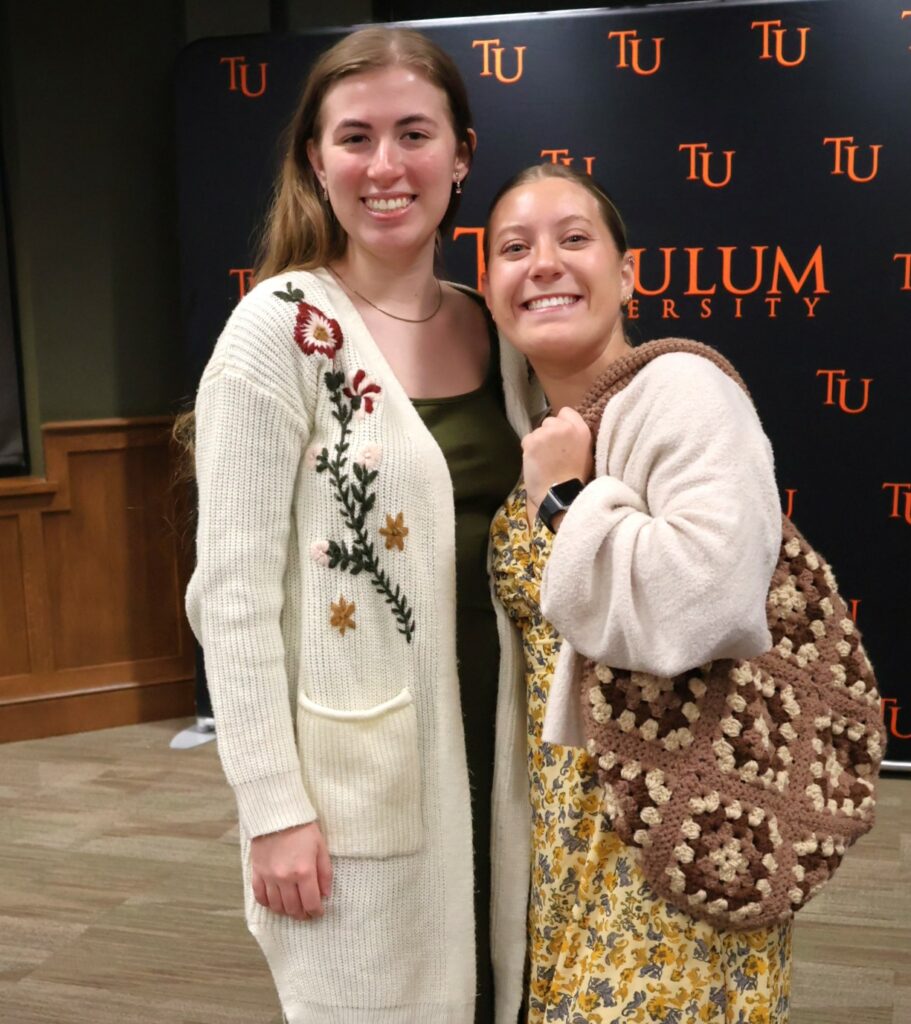 AnnaLee Simpson, left, and Evie Winfrey have some fun before the ceremony.