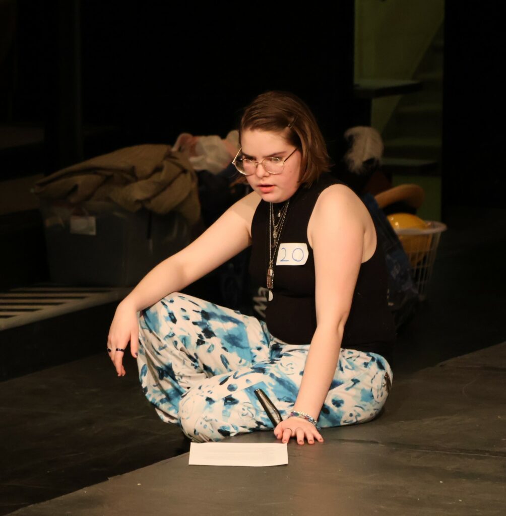 Emme Foster performs during her audition.