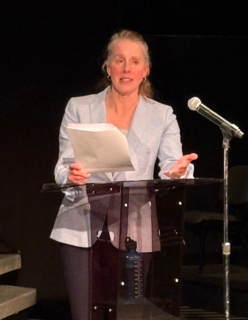 Kelsey Trom delivers her lecture.