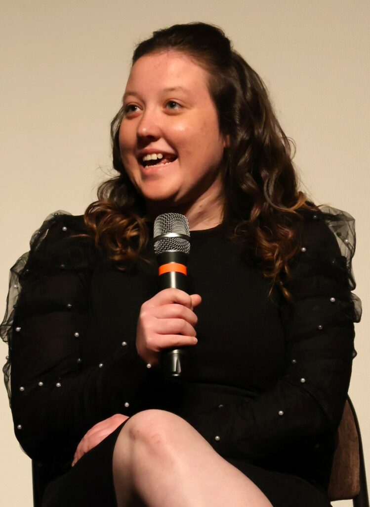 Maggie Vickers answers a question.