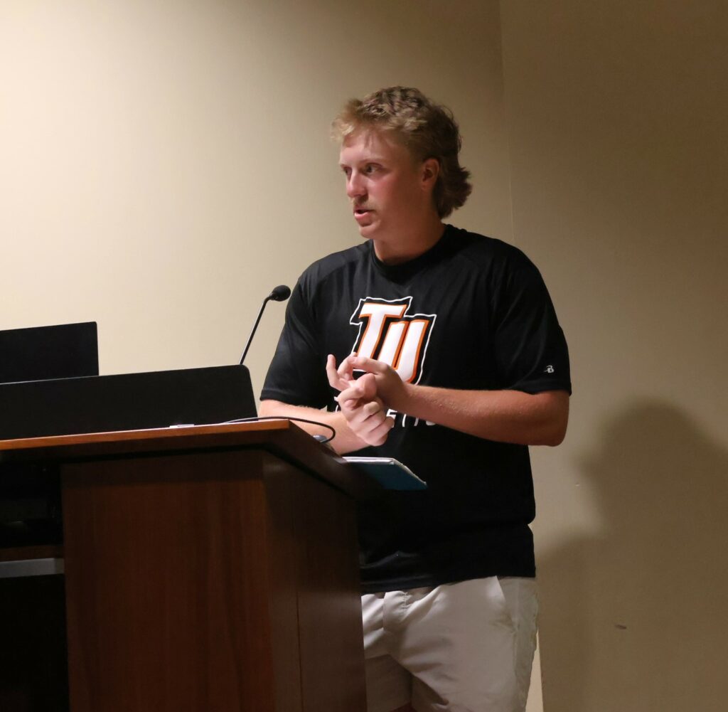 Ayden Moore speaks.