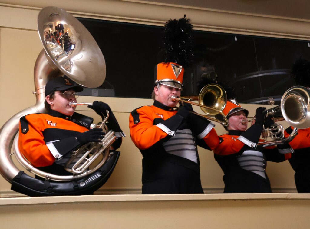 Tusculum Band members play.