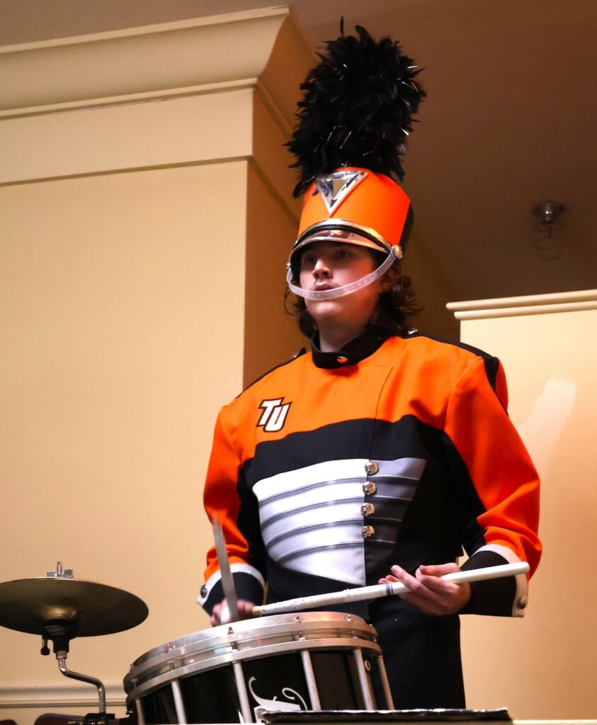 A rousing performance by the Tusculum Band provided the ambience as people left the theater after the event.