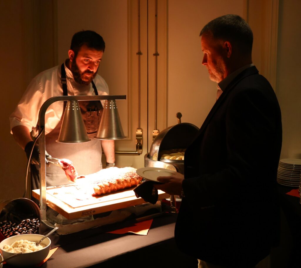 Delicious food was served at the reception.
