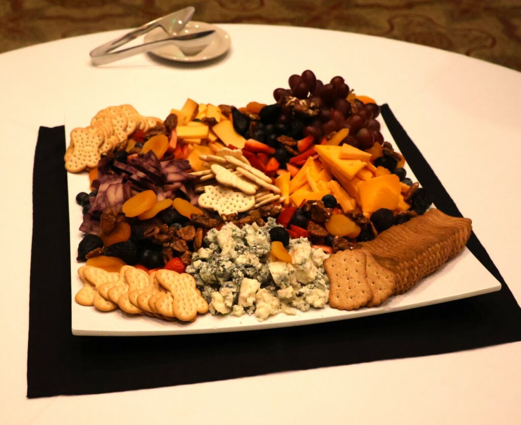 Delicious food was served at the reception.