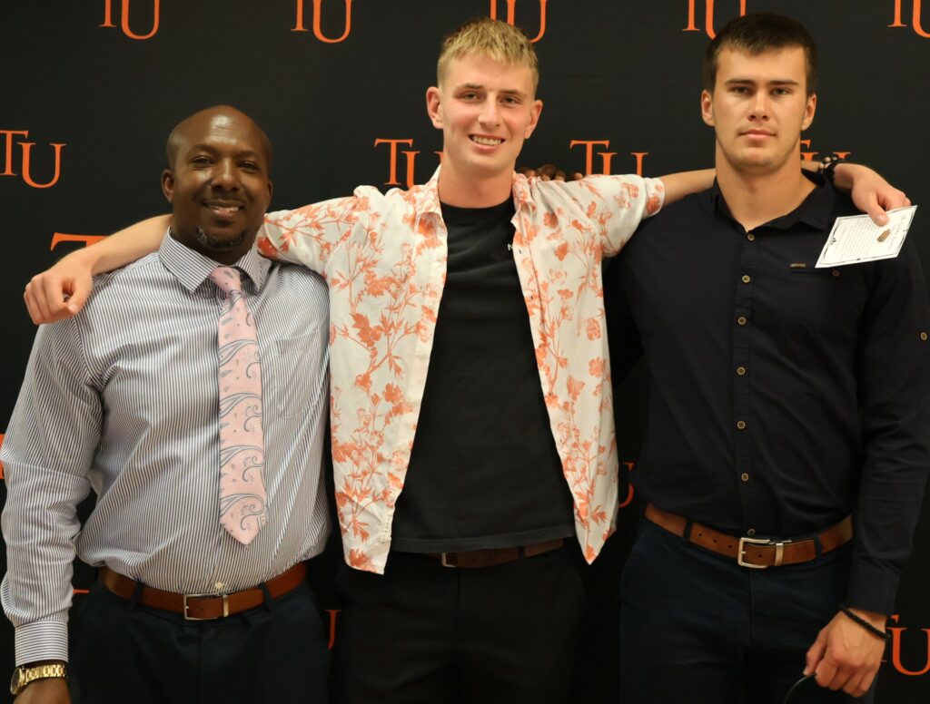 Left to right are Chuck Sutton, Rasmus Nylander and Nemanja Subanovic