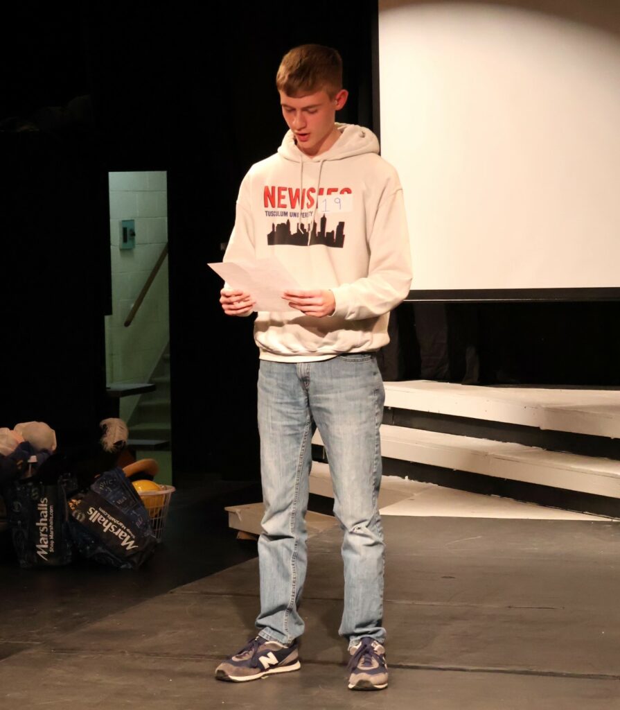 One of the actors auditions.