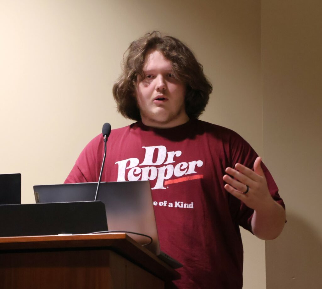 A student makes an argument.
