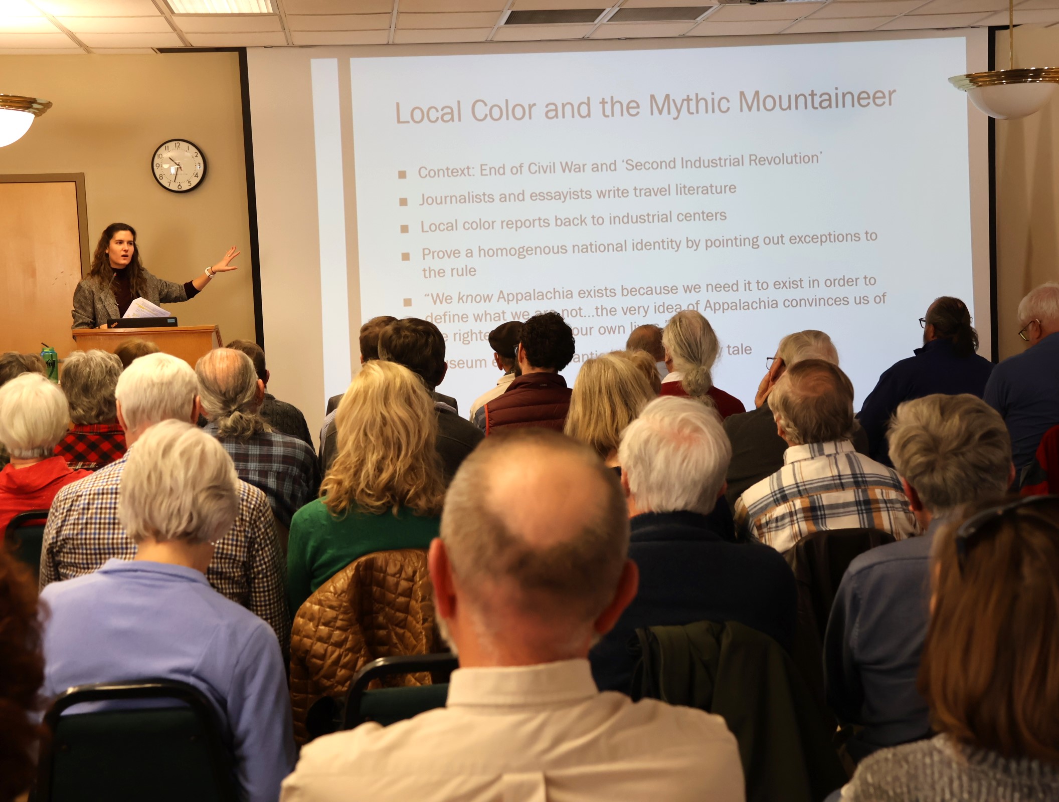Emily Morrell, the presenter for the 2024 Theologian-In-Residence series, addresses the audience.