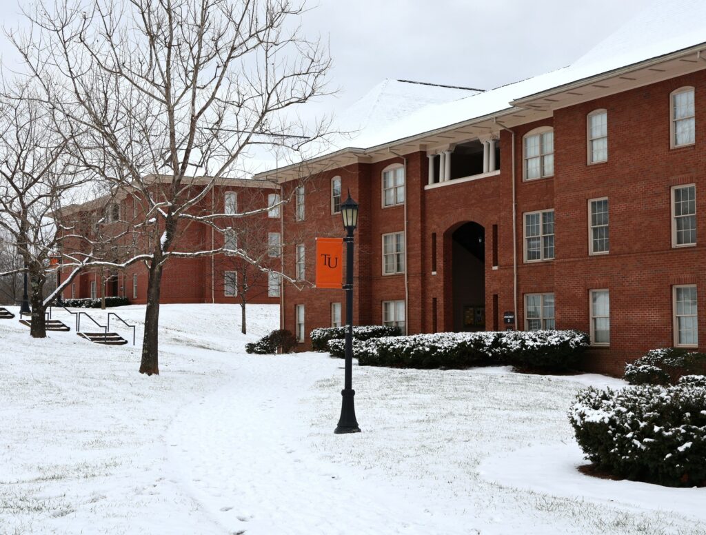 Apartment D, left, and Apartment E in the snow