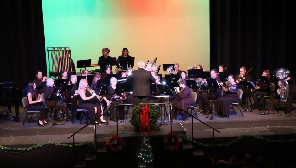 The Tusculum University Community Band performs its concert.