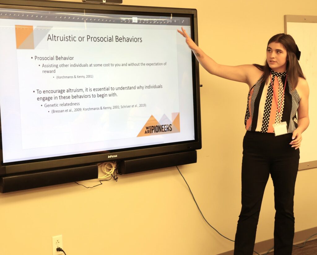 Ashley Forbes gives her presentation.
