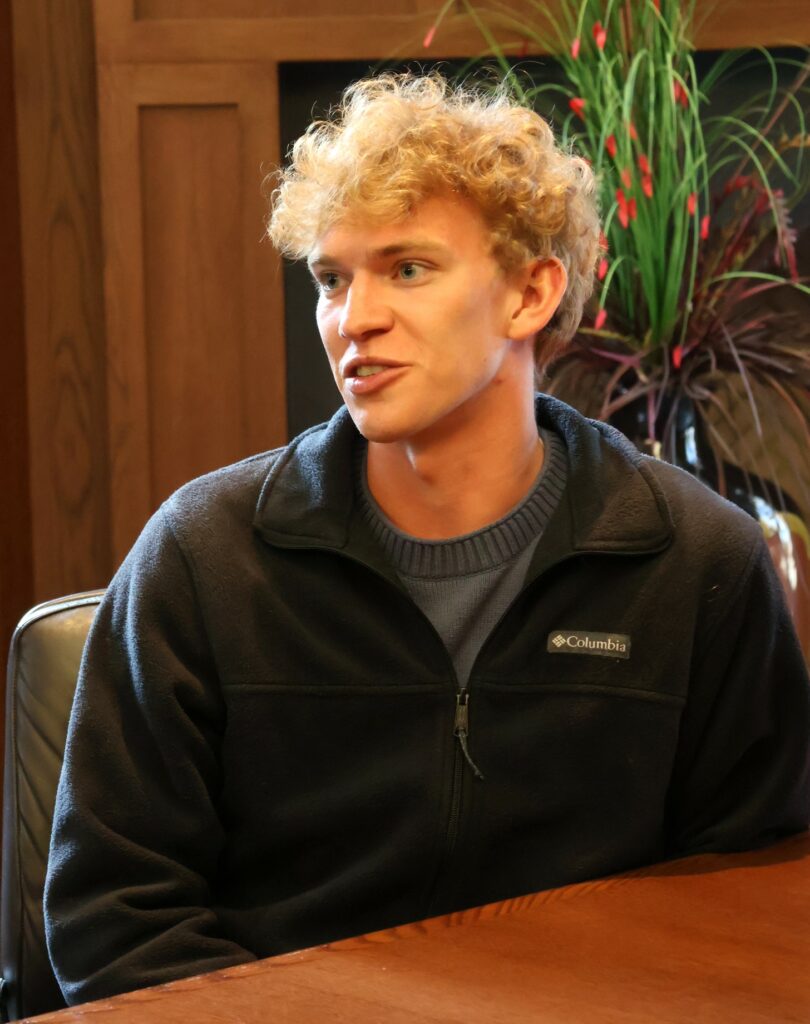 Tusculum student Jerry Ricker speaks.