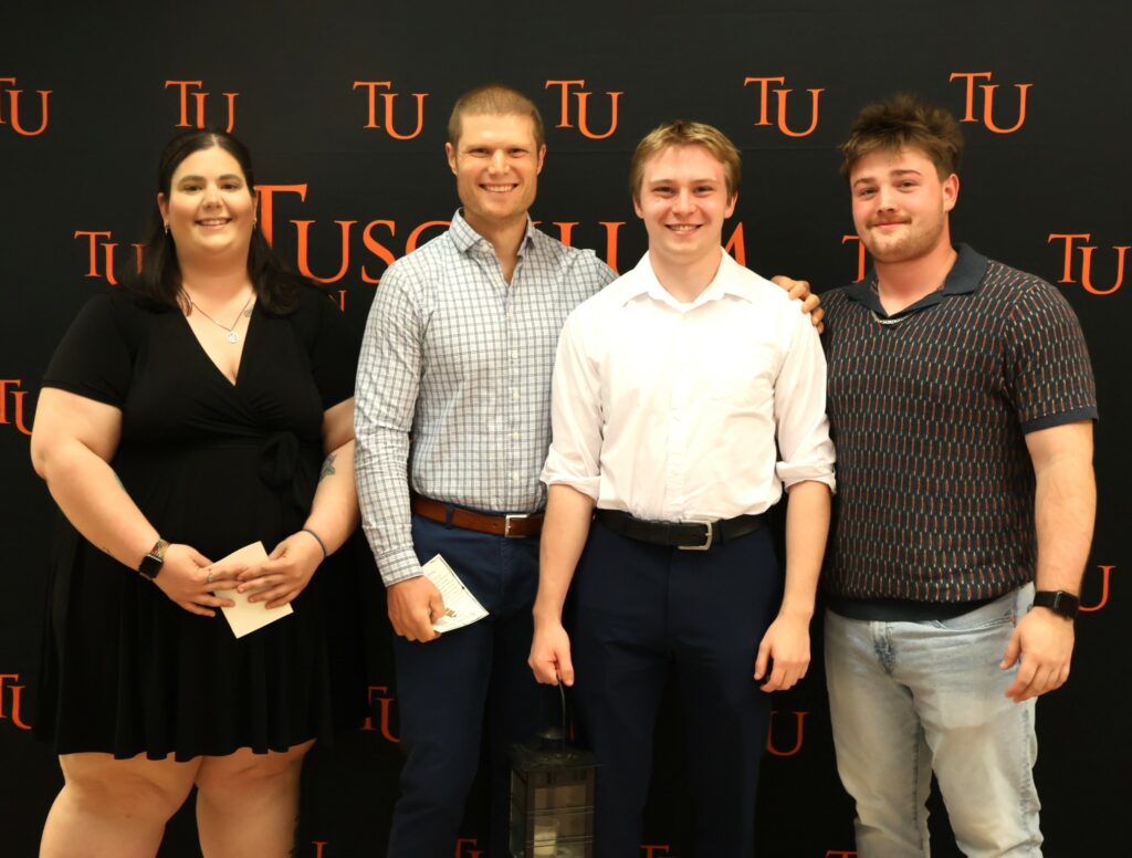 Left to right are Katie Odoms, Dr. Dennis Ashford, Joseph Medeck and Konrad Sehler.