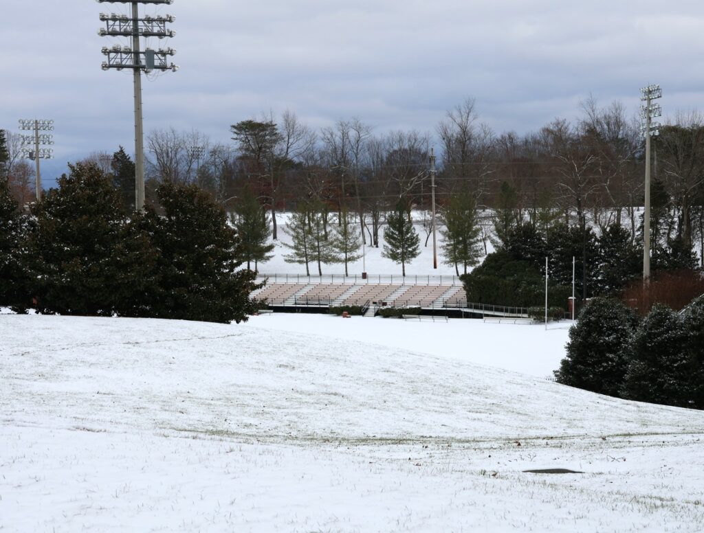 No football was being played in these snowy conditions.
