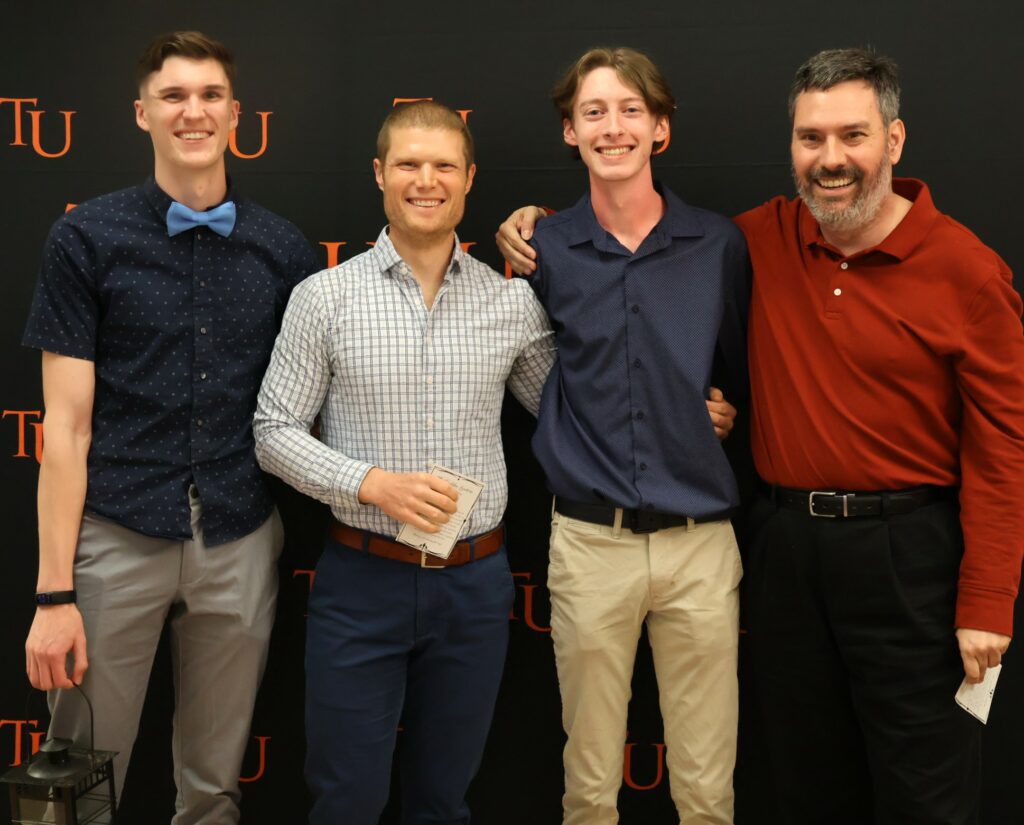 Left to right are Aeron Burkhardt, Dr. Dennis Ashford, Gabe Taulbee and Dr. Chuck Pearson.