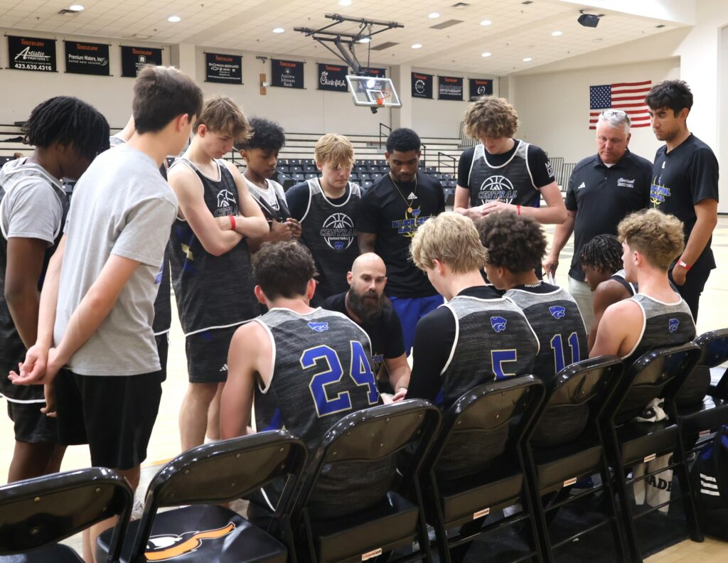 A team gathers to plan strategy.