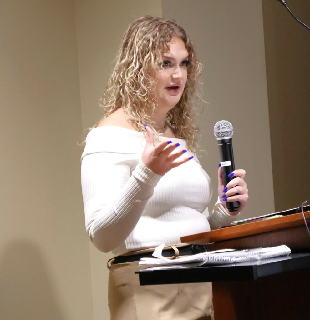 Savannah Webb makes her argument.