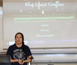 Montana Bremerman discusses her topic “Appalachian Nightlights: The Firefly Experience.”