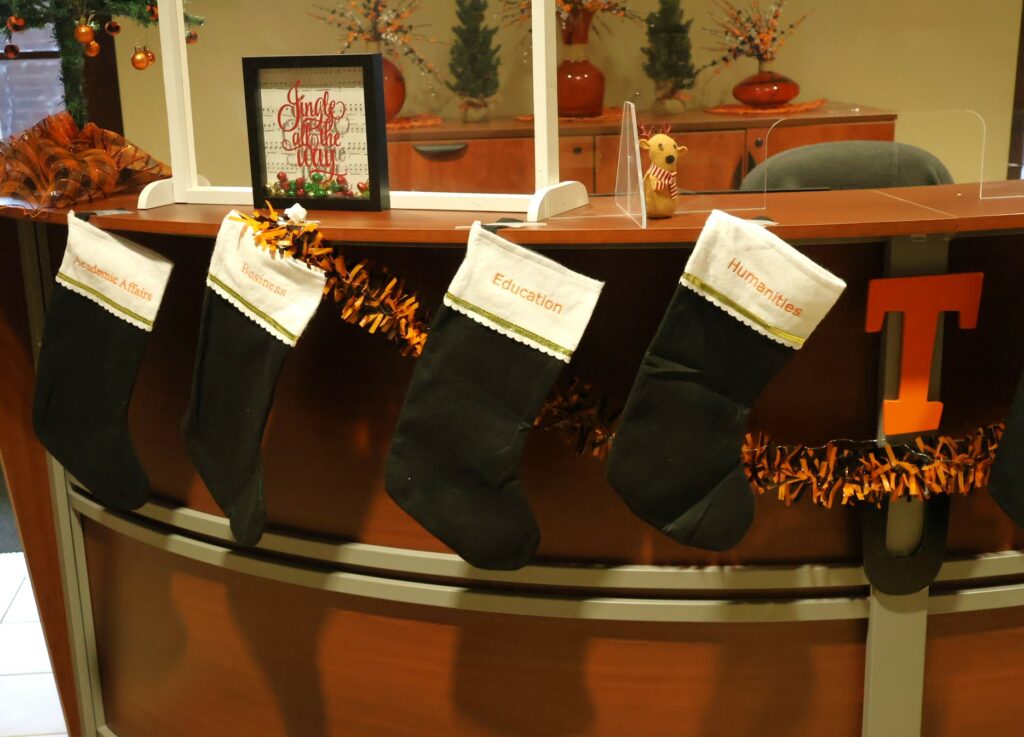 Stockings for academic affairs and three of the divisions.
