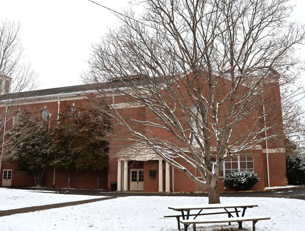 Behan Arena Theatre in the snow
