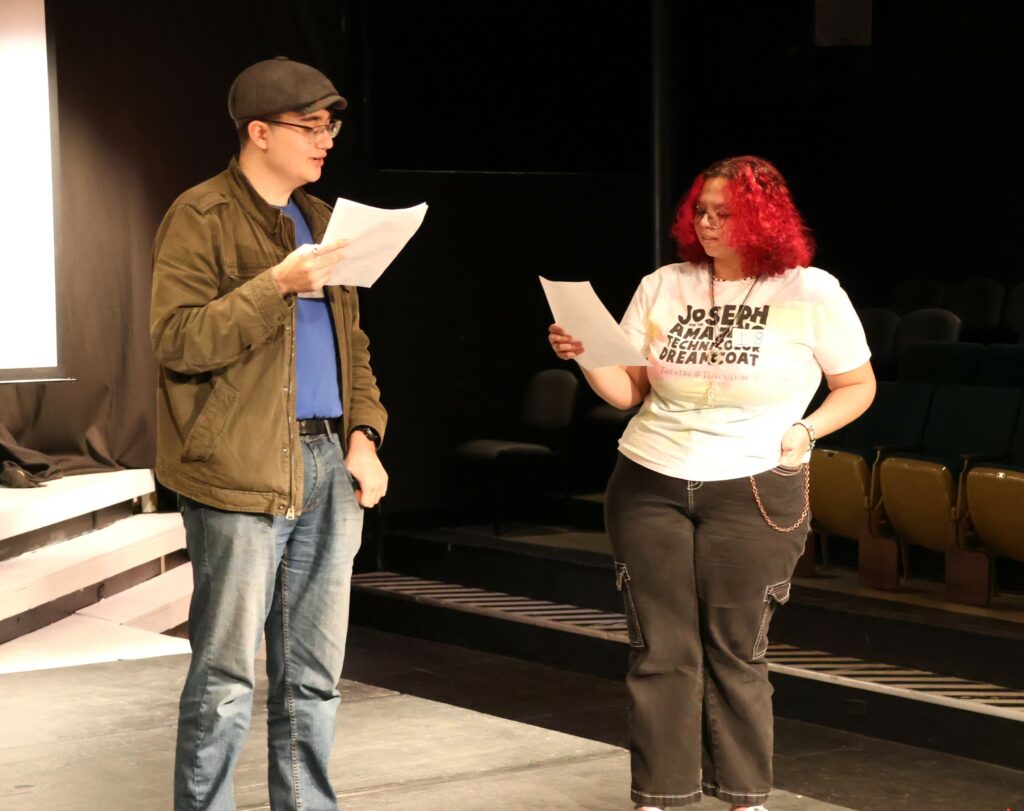 Neal Seefeldt, left, and Sam McCamey audition.