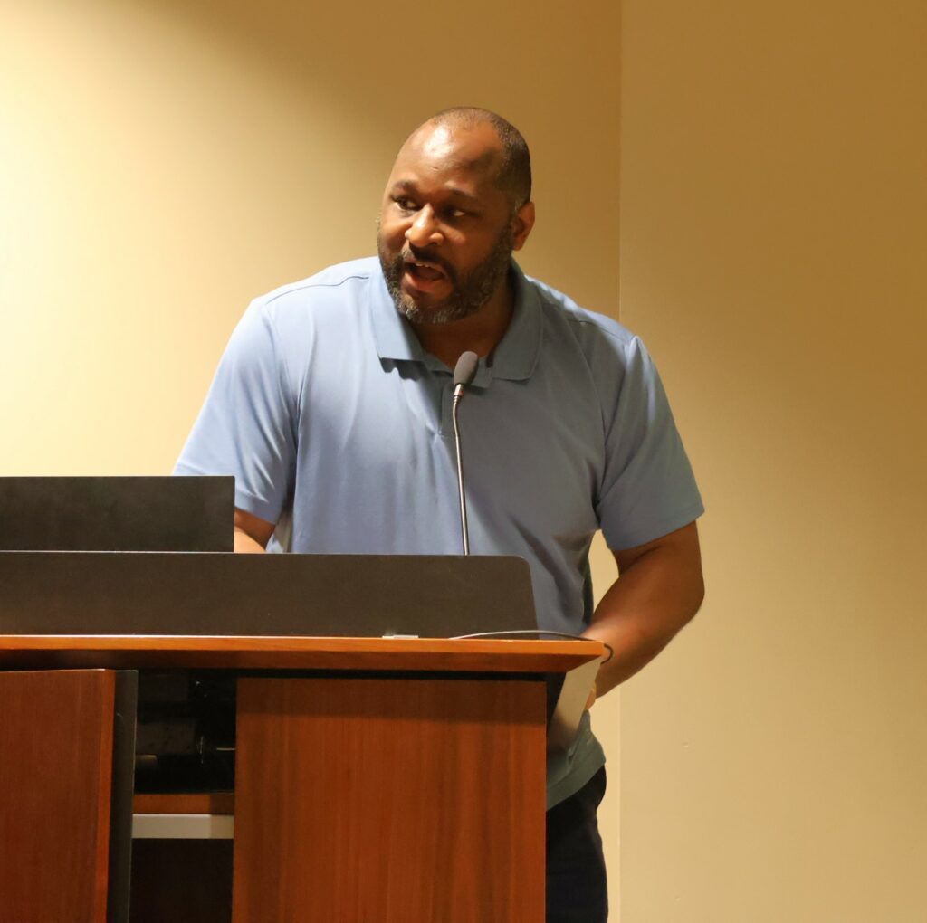 Steve Anderson speaks after the debate.