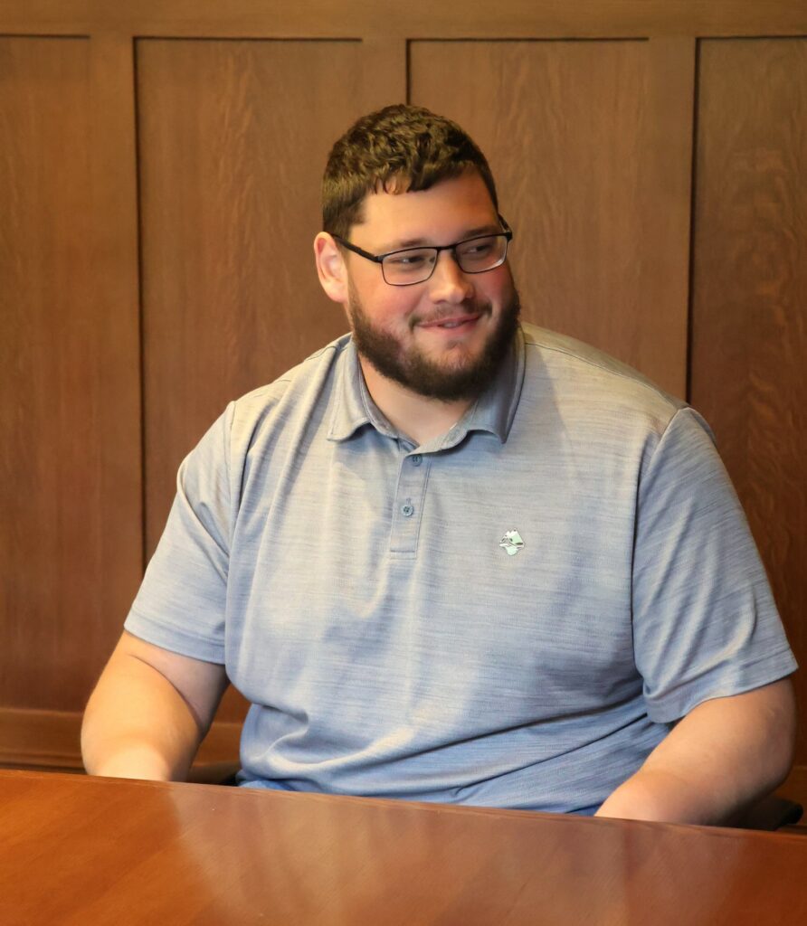 Tusculum student Jeff Linton participates in the meeting.