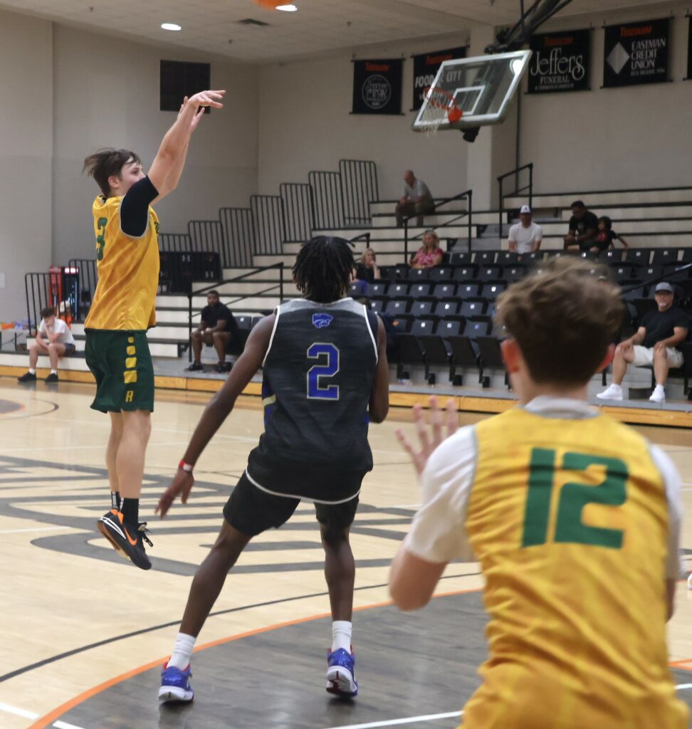 A player shoots during the J.T. Burton Team Camp.