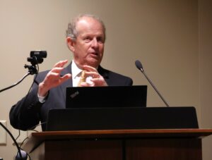 Dr. Dan Donaldson speaks before giving the benediction.