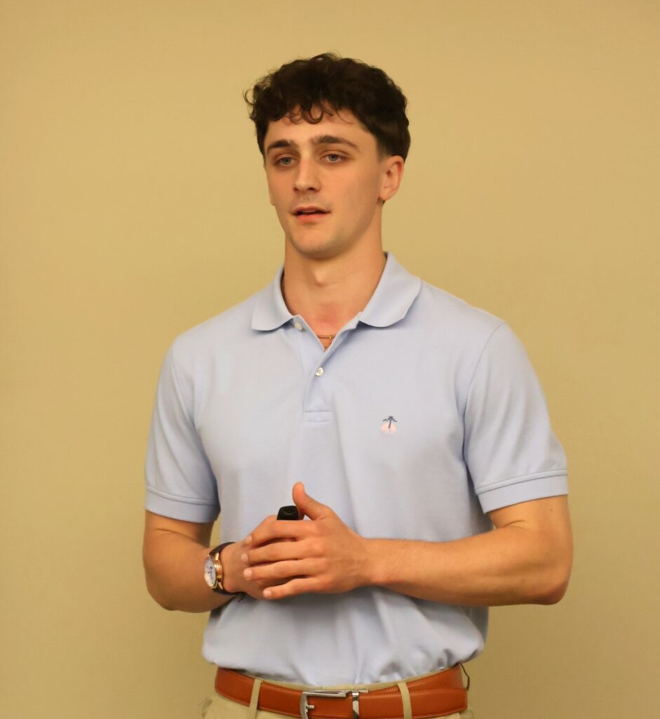 Connor Jordan gives his presentation.