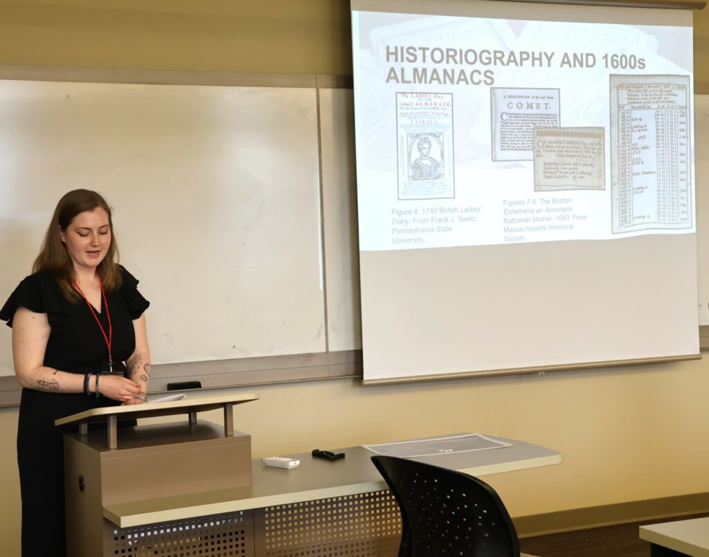Samantha Nelson gives her presentation.