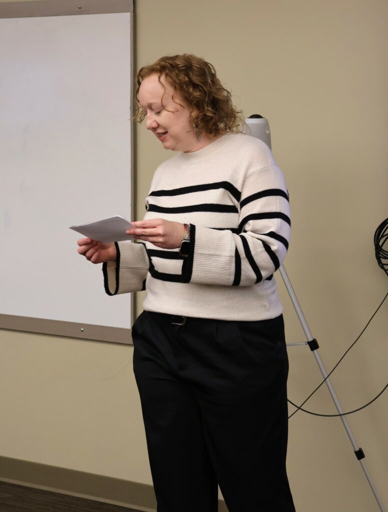 Dr. Kate Smith speaks.