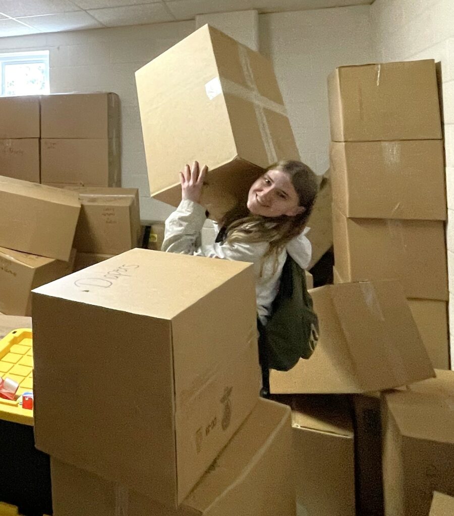 CJ Johnson performs service work at Eagle Rock Church.