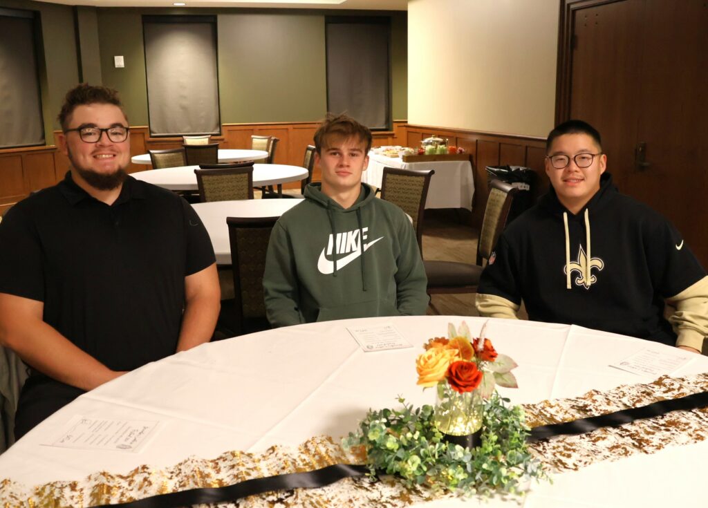 Left to right are Corbin Tomaszewski, Logan Farless and Daniel Wan.