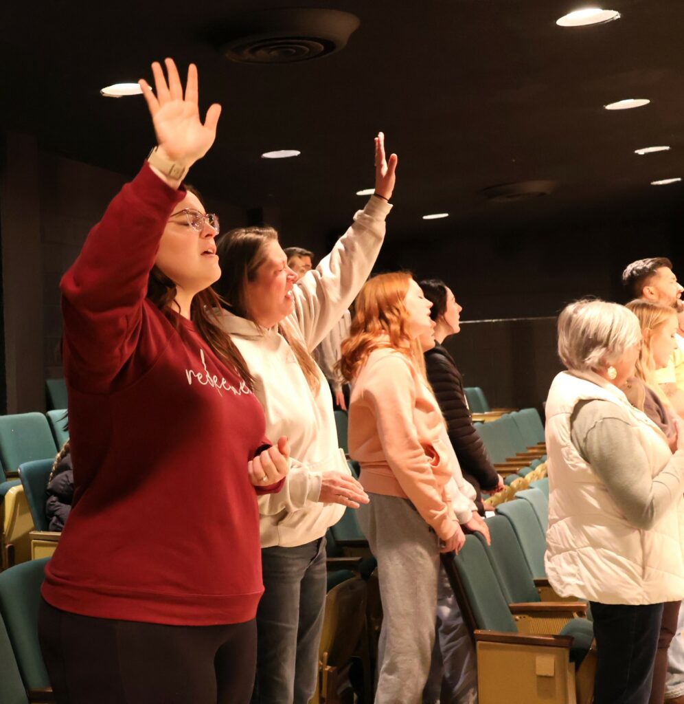 Community members participate in Worship Night.