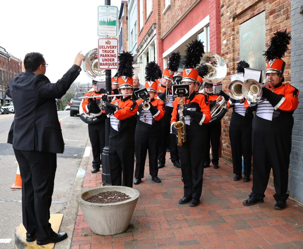 The Tusculum Band plays.
