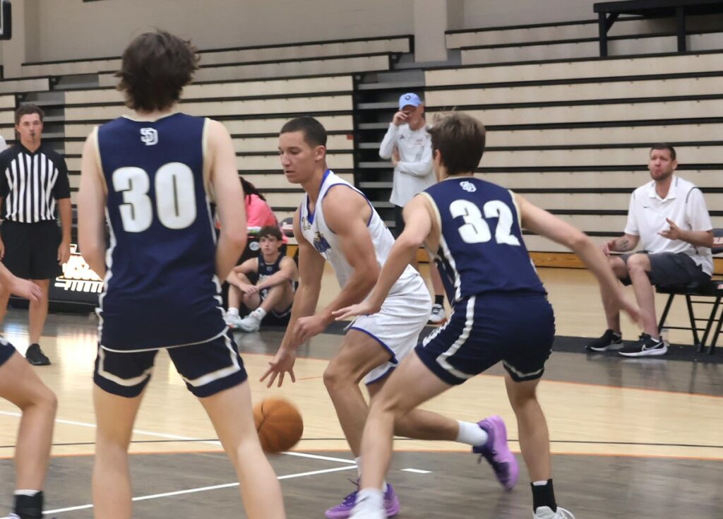 A player makes a moves during a game.