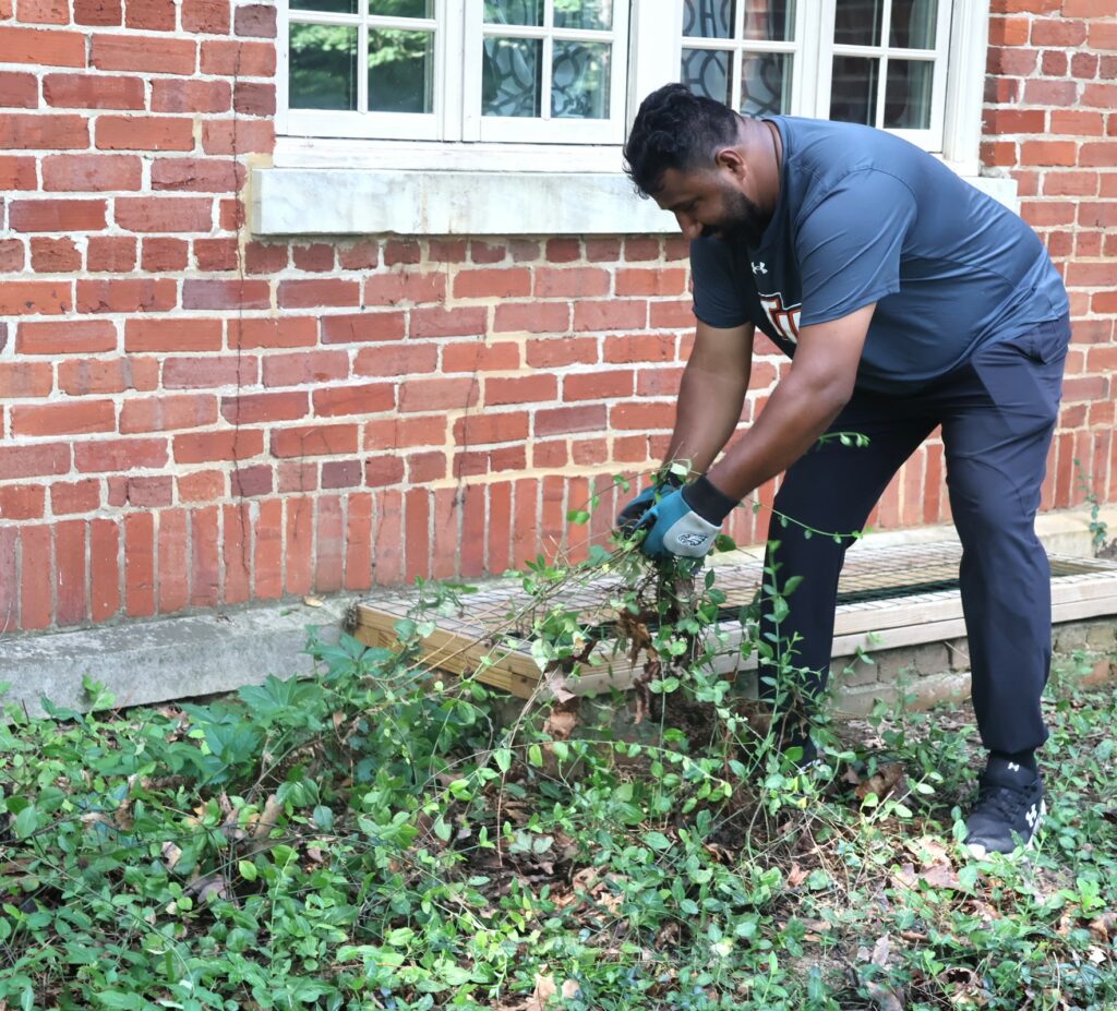 Head Tennis Coach Garcian D'Cruz tackles some growth.