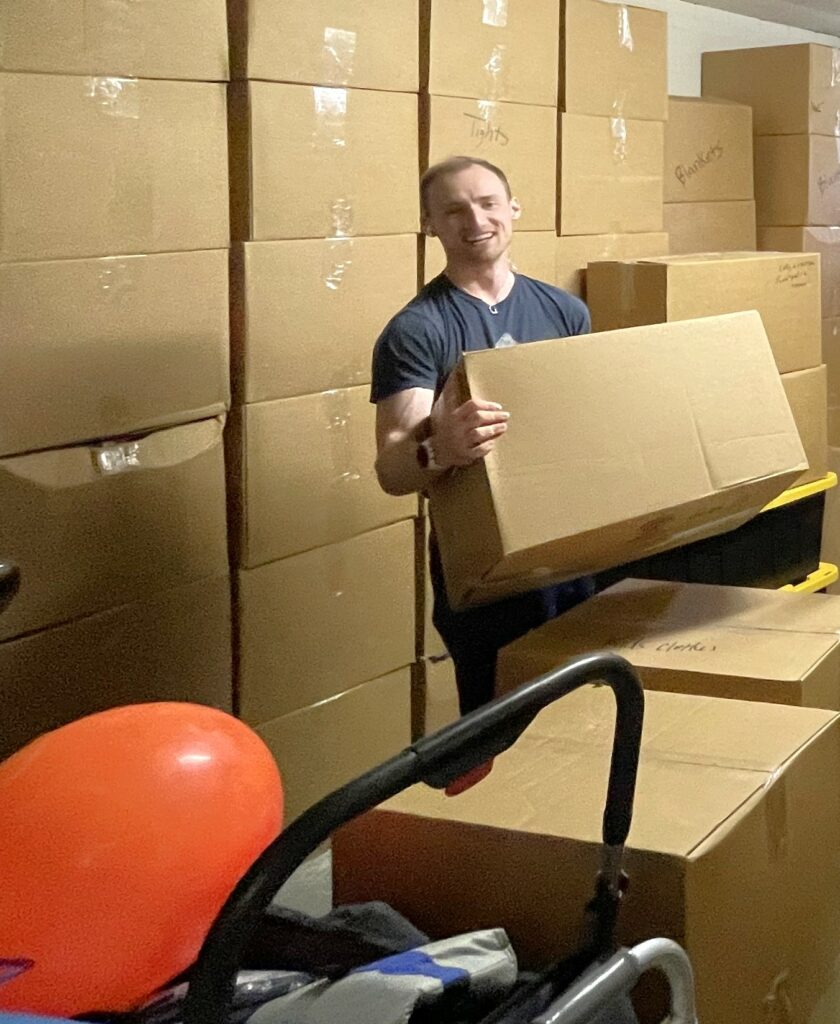 Miles Crouse performs service work at Eagle Rock Church.