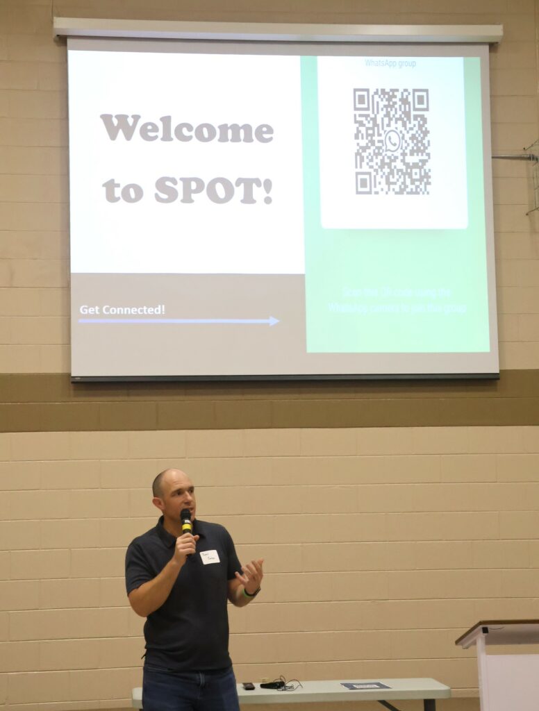 Justin Carson from Tusculum Baptist Church speaks to the students.