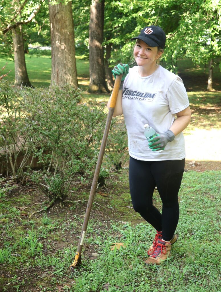 Head Spirit Coach Trea King enjoys landscaping.