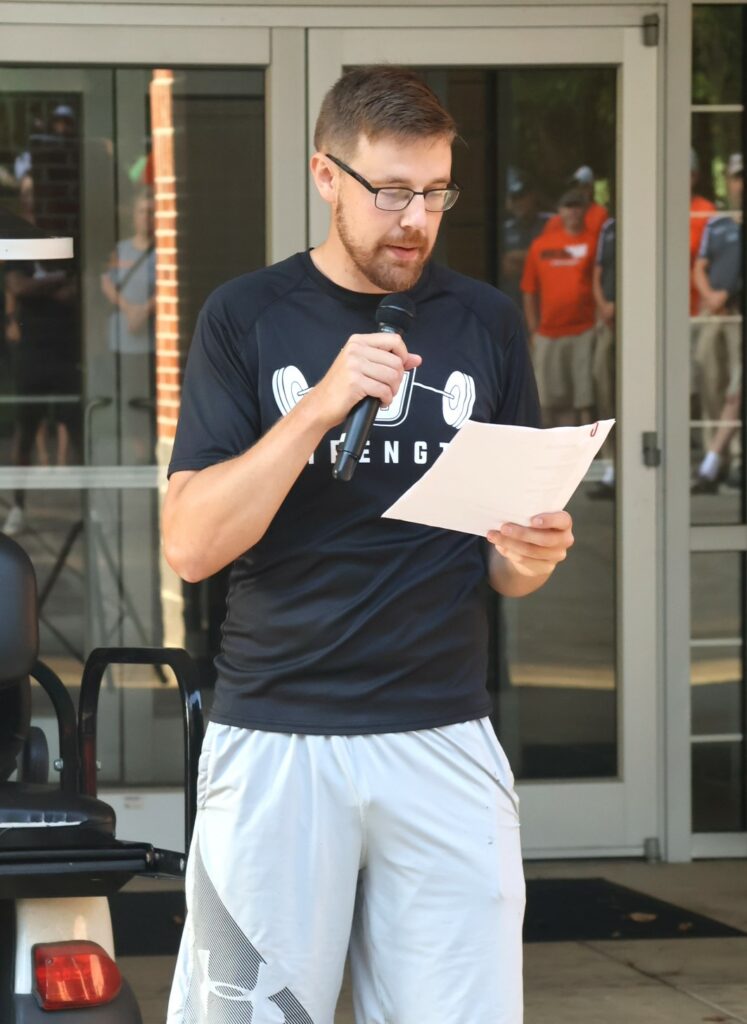 Justin Chartrand speaks.