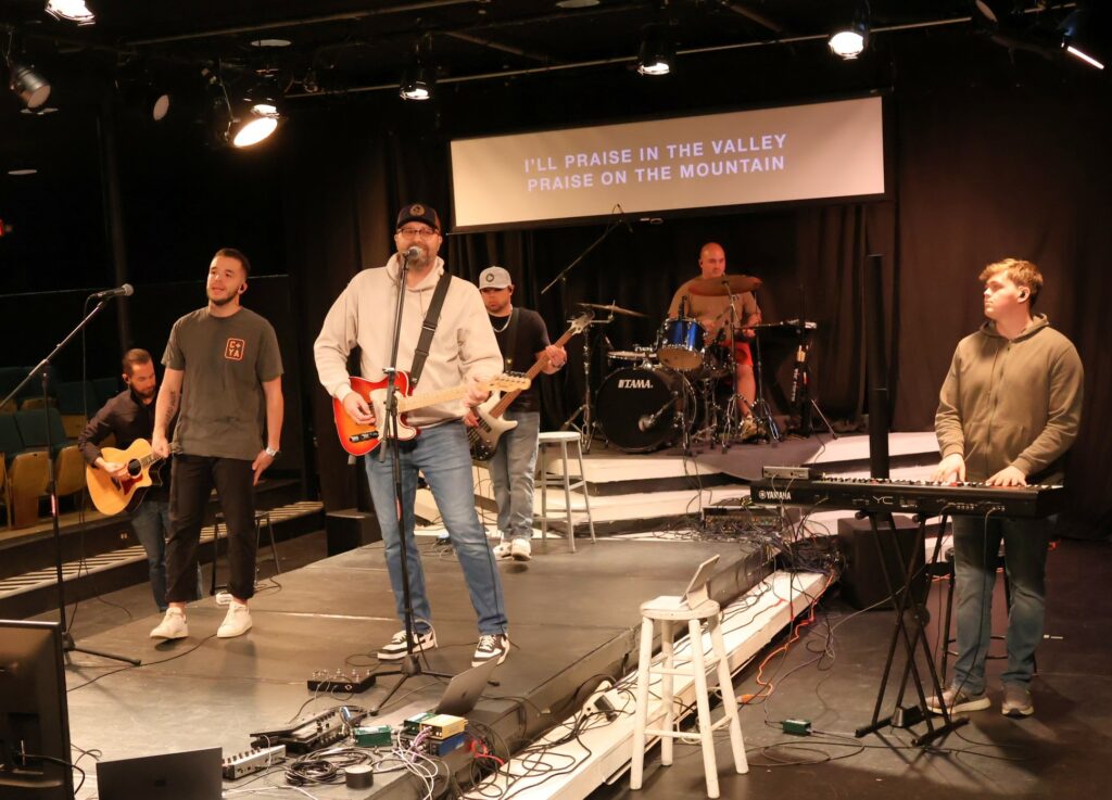 Musicians play at Worship Night.