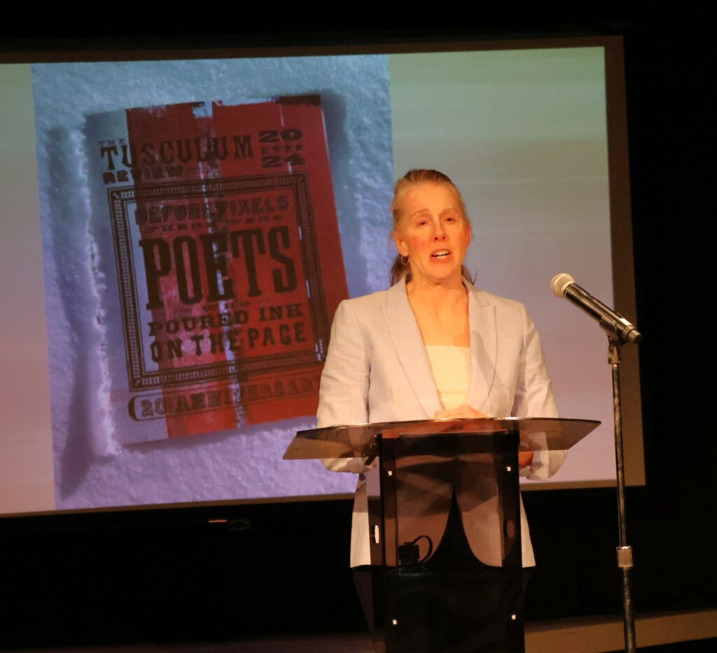 Kelsey Trom begins her lecture.
