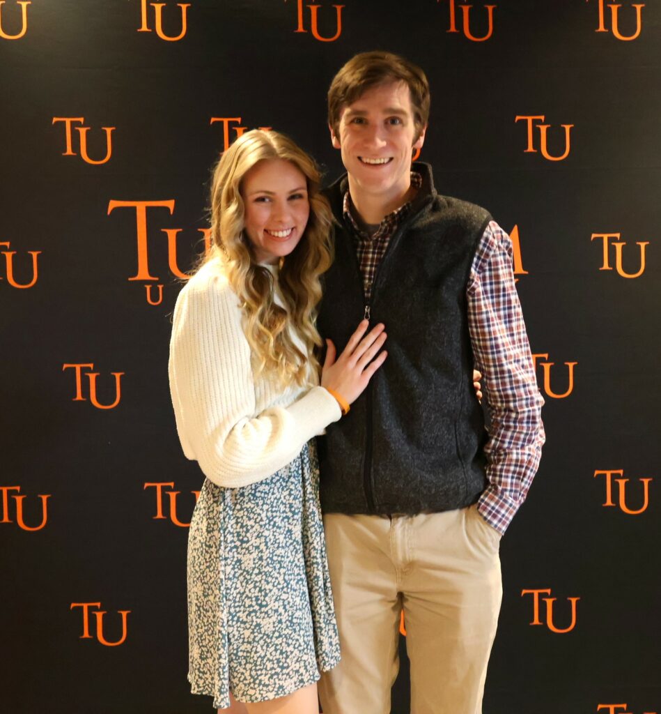 Student David Bowlin, right, and Melody Steele