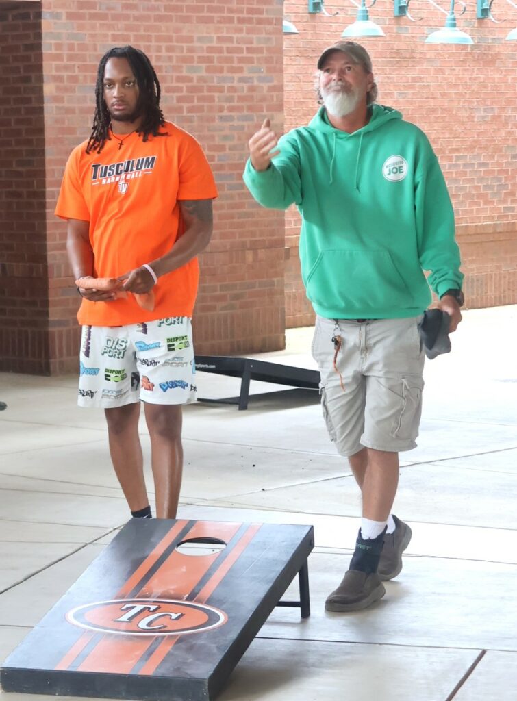Tossing cornhole bags