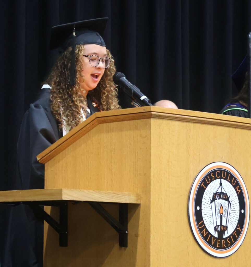 Isabelle Delbridge delivers the invocation.