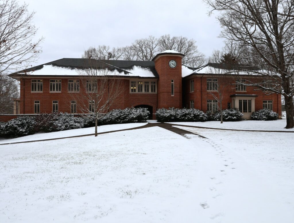 The Thomas J. Garland Library after the snowfall